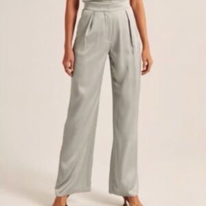 Light green/grey Satin Abercrombie Wide Leg Pants